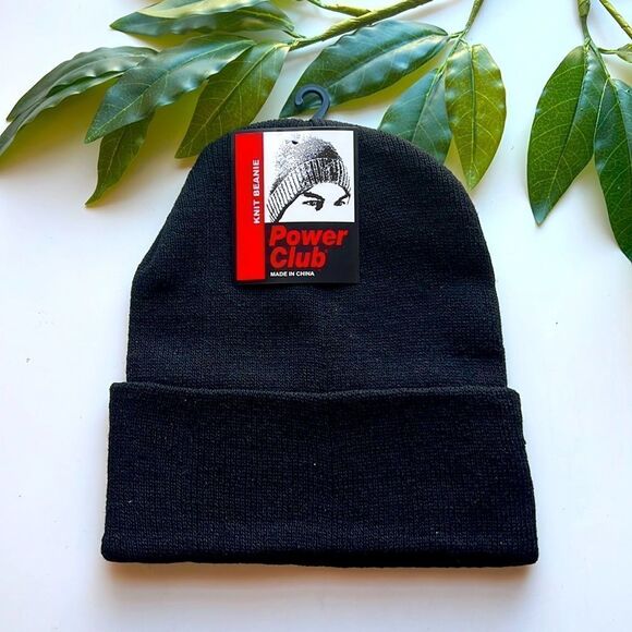 Power Club Black Knit Beanie Hat - Picture 1 of 3
